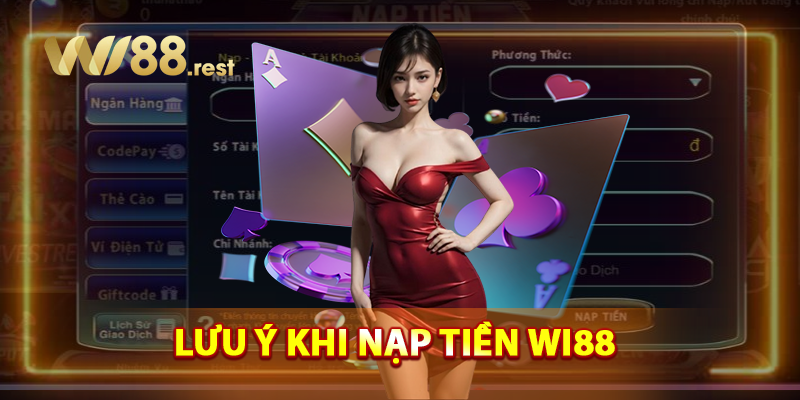 Những lưu ý cần biết khi nạp tiền WI88